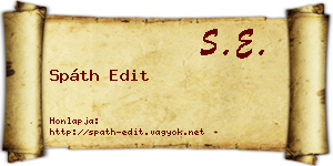 Spáth Edit névjegykártya